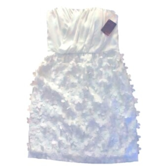 Ali Ro Bustier Floral Embroidered Dress White - Picture 1 of 1
